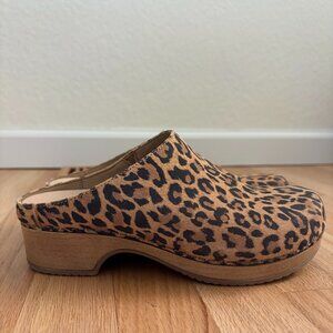 Dansko Leopard Suede Clogs Size: EU 37 (US Women's 6.5-7)